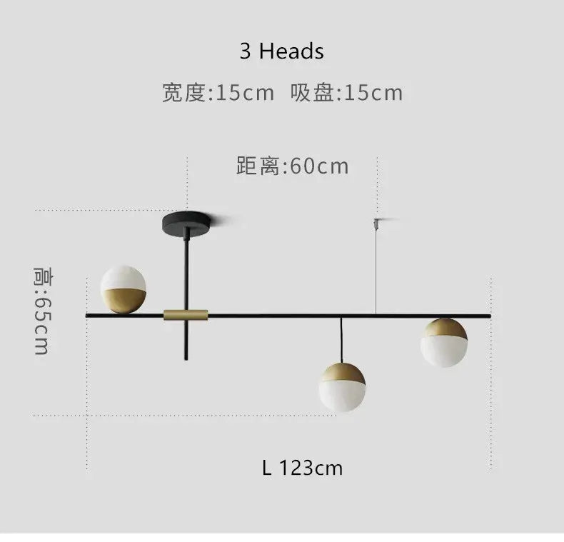 Black Glass Linear Chandelier