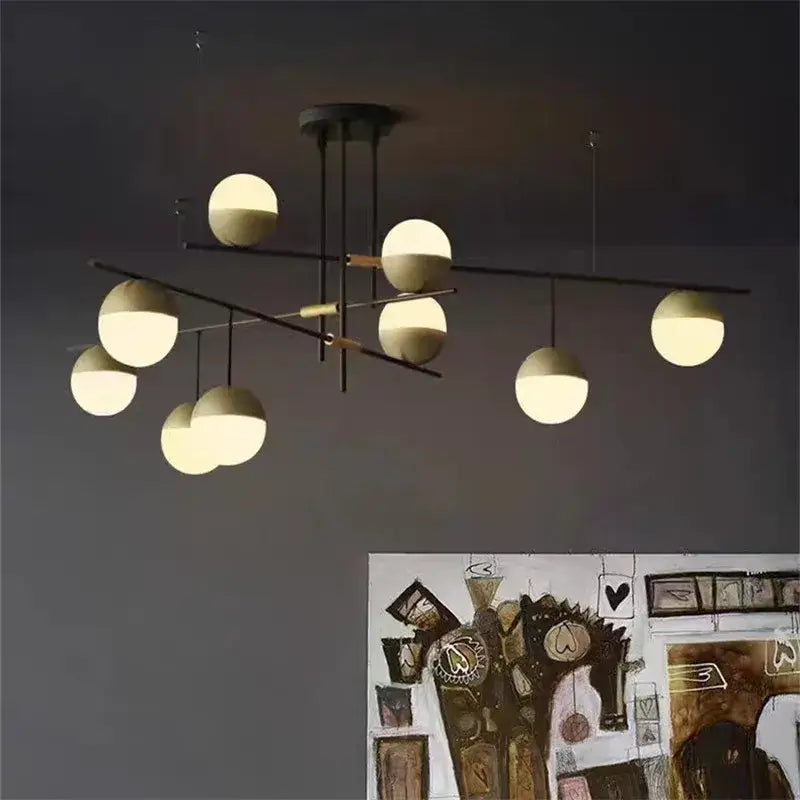 Black Glass Linear Chandelier