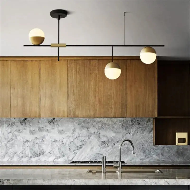 Black Glass Linear Chandelier