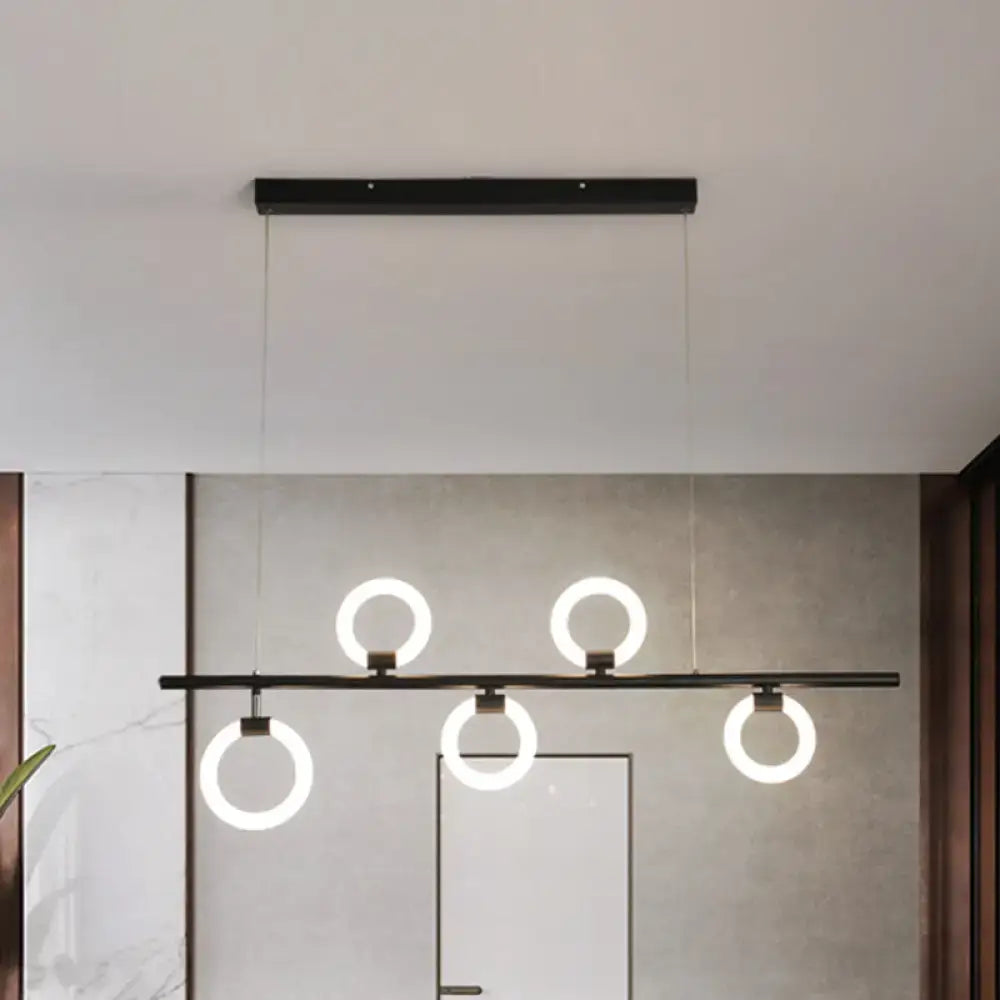 Black Linear Chandelier Light