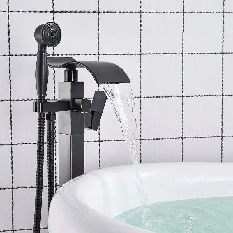 Black Waterfall Bathtub Faucet