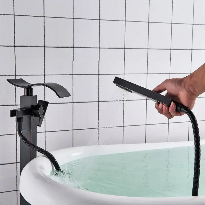 Black Waterfall Bathtub Faucet