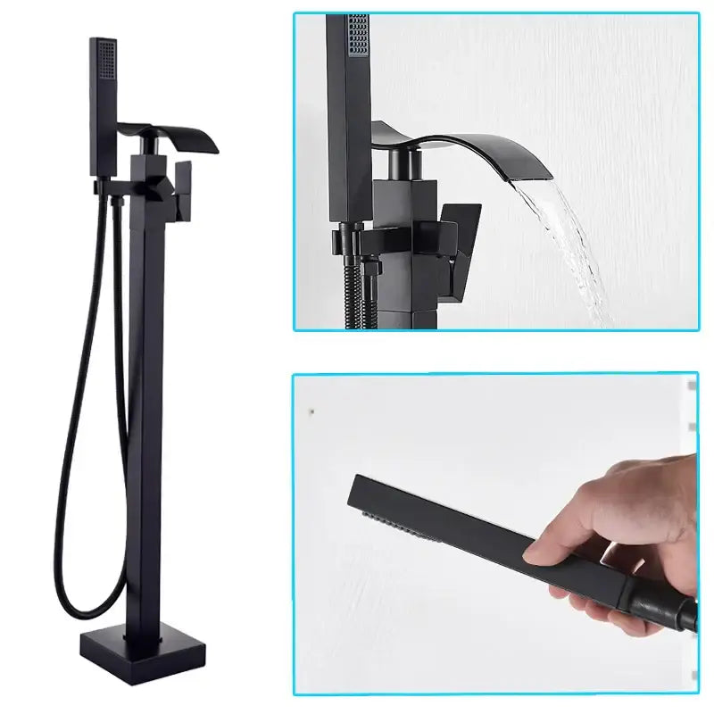 Black Waterfall Bathtub Faucet