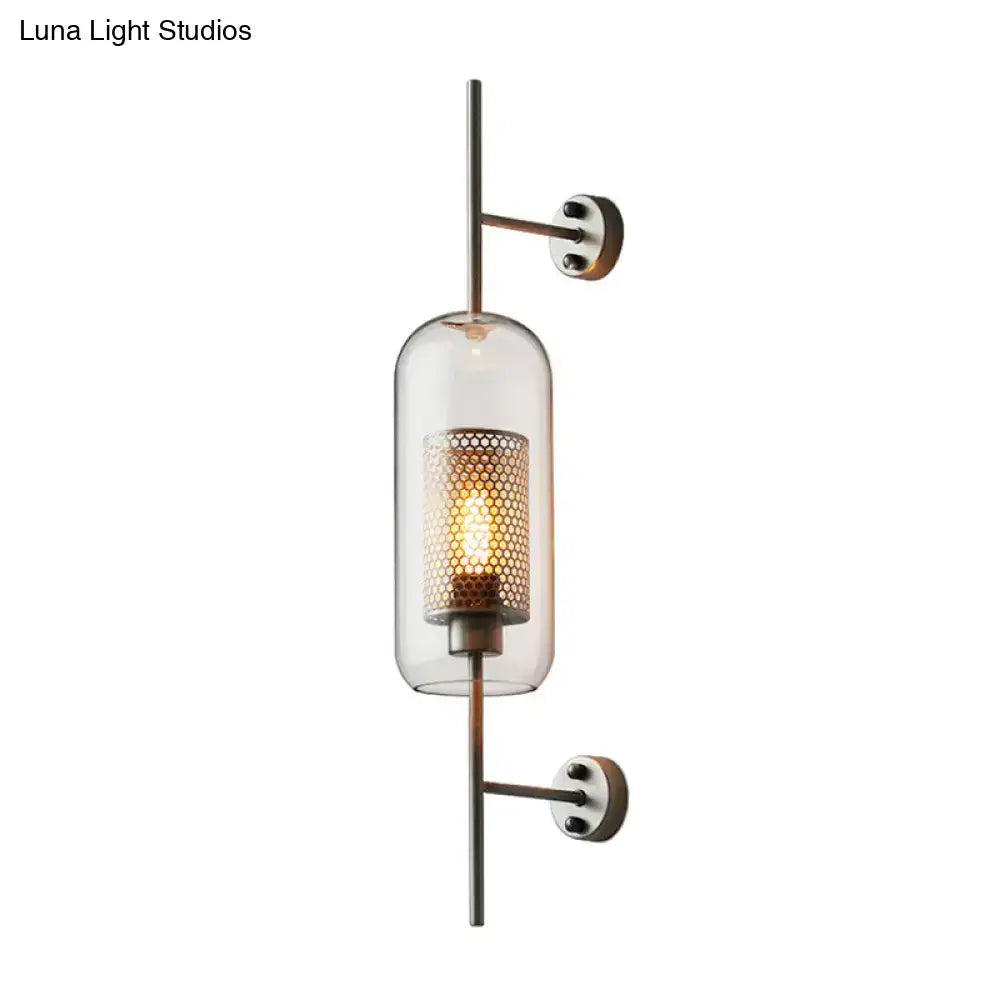 Iron Mesh Glass Sconce