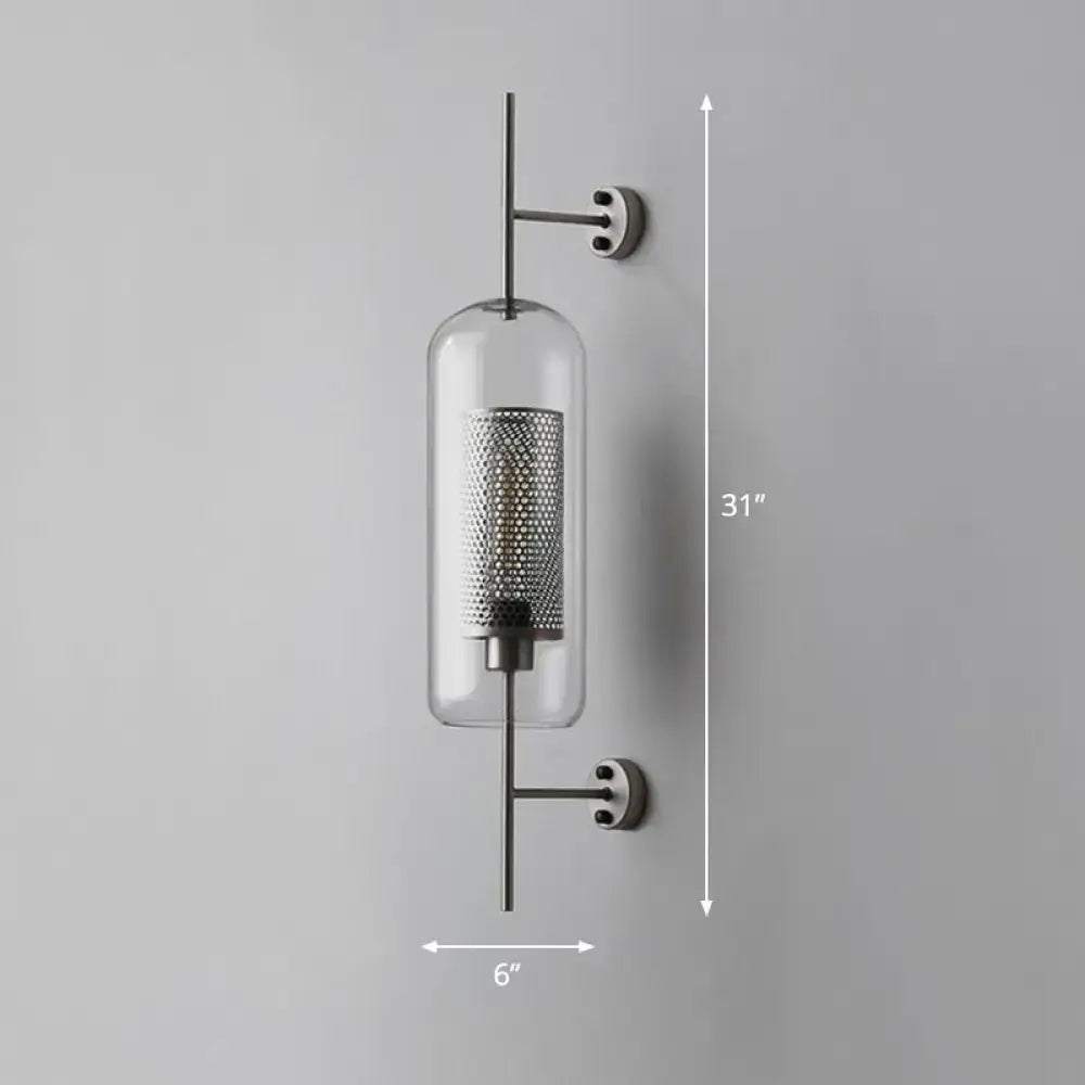Iron Mesh Glass Sconce