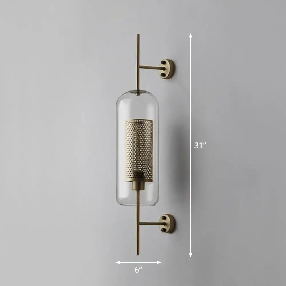 Iron Mesh Glass Sconce