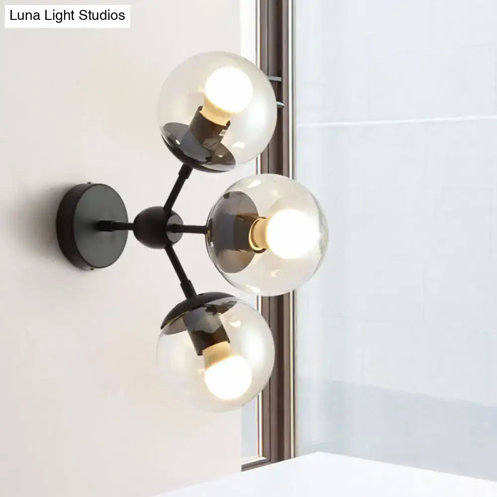 Black Glass Bathroom Sconce