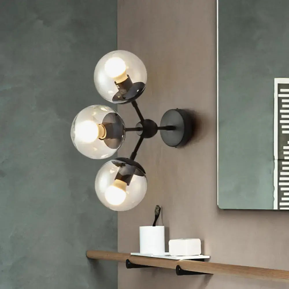 Black Glass Bathroom Sconce