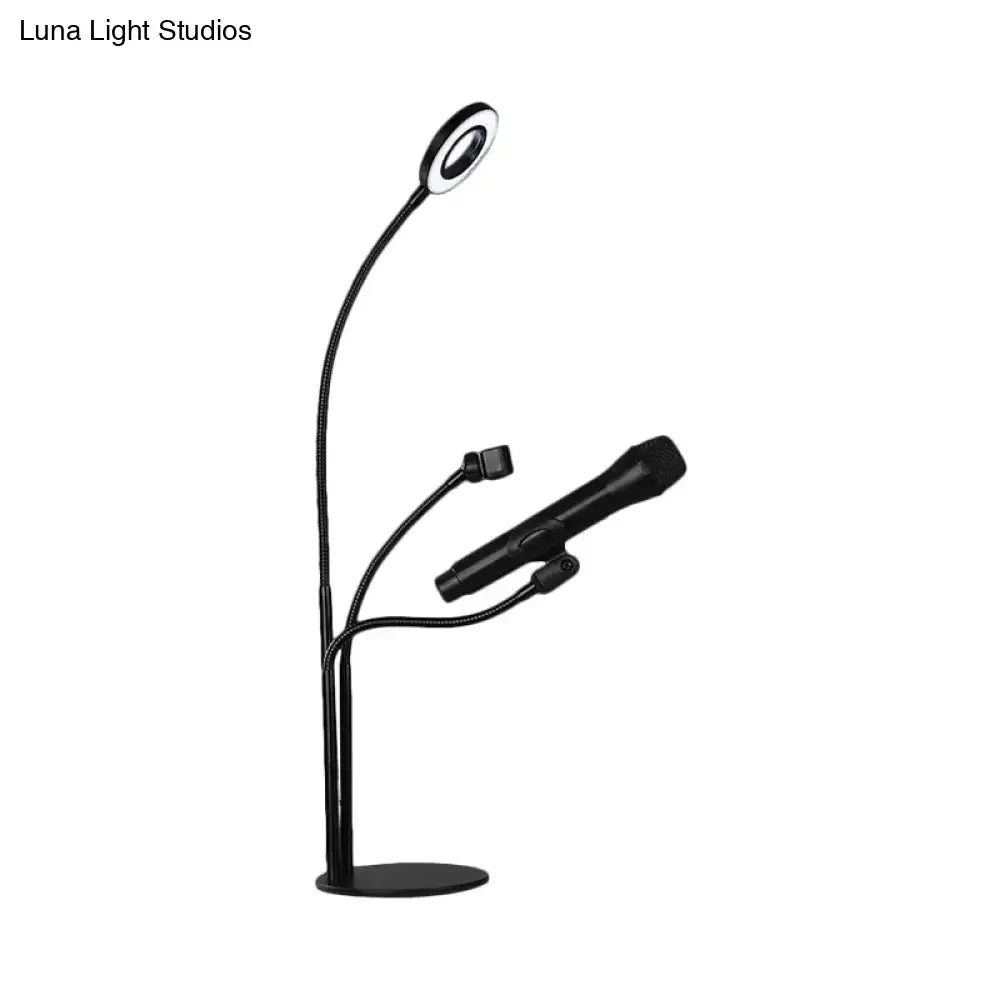 Black Metal Industrial USB Vanity Light