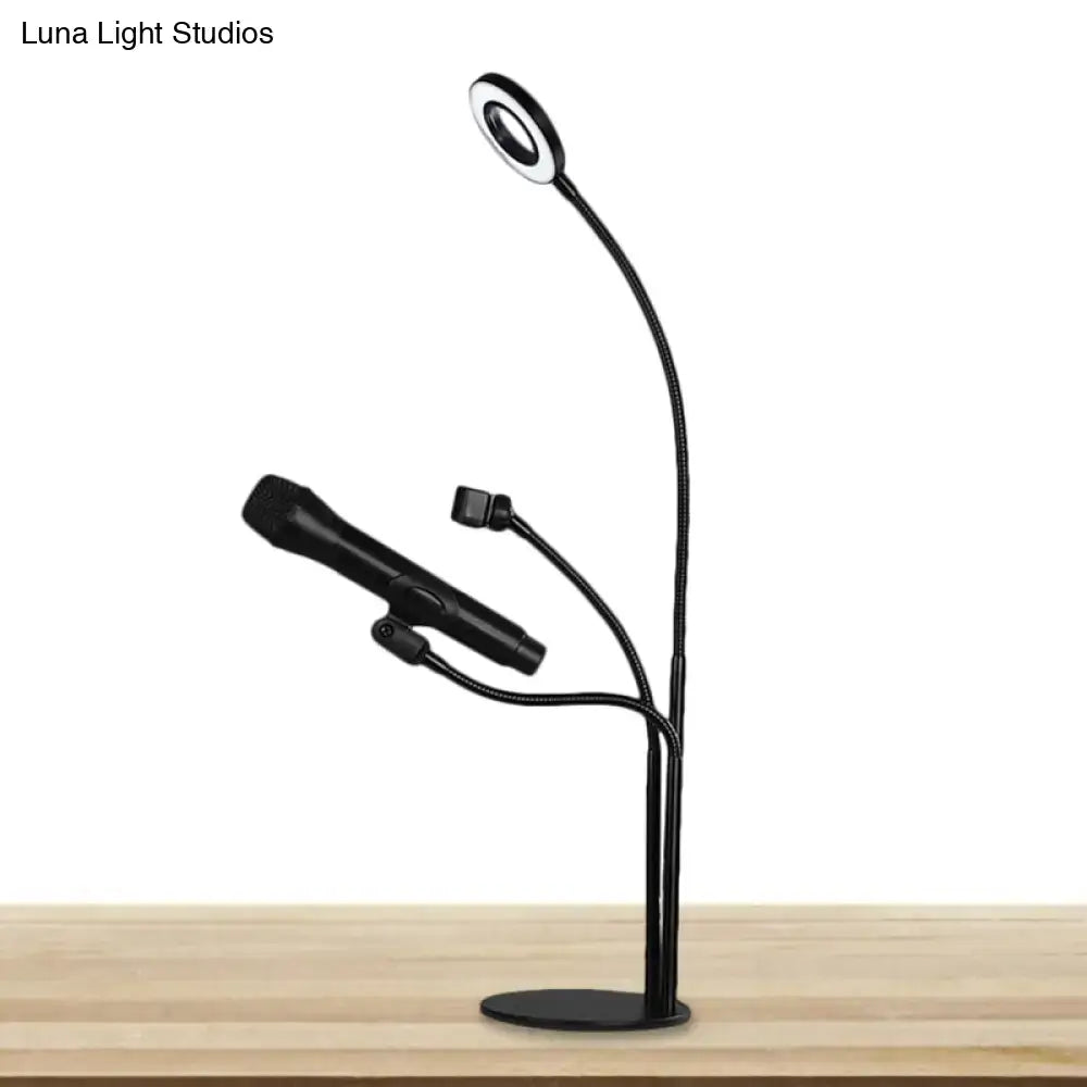 Black Metal Industrial USB Vanity Light
