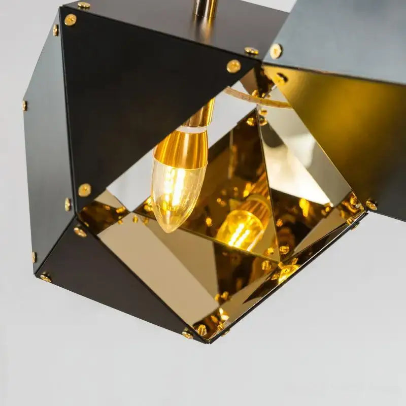 Black Geometric DNA Chandelier