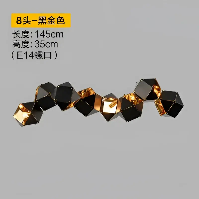 Black Geometric DNA Chandelier