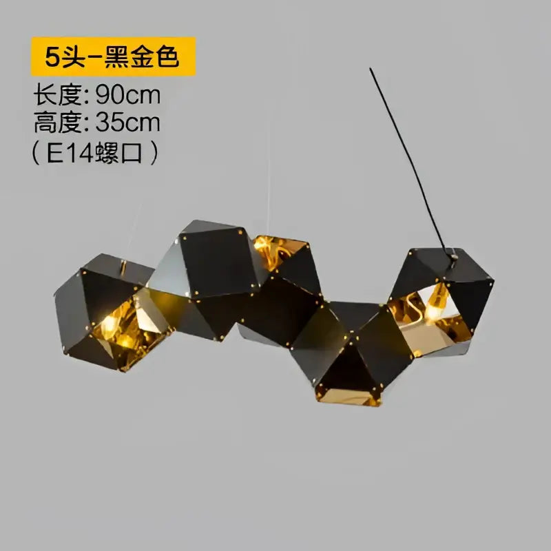 Black Geometric DNA Chandelier