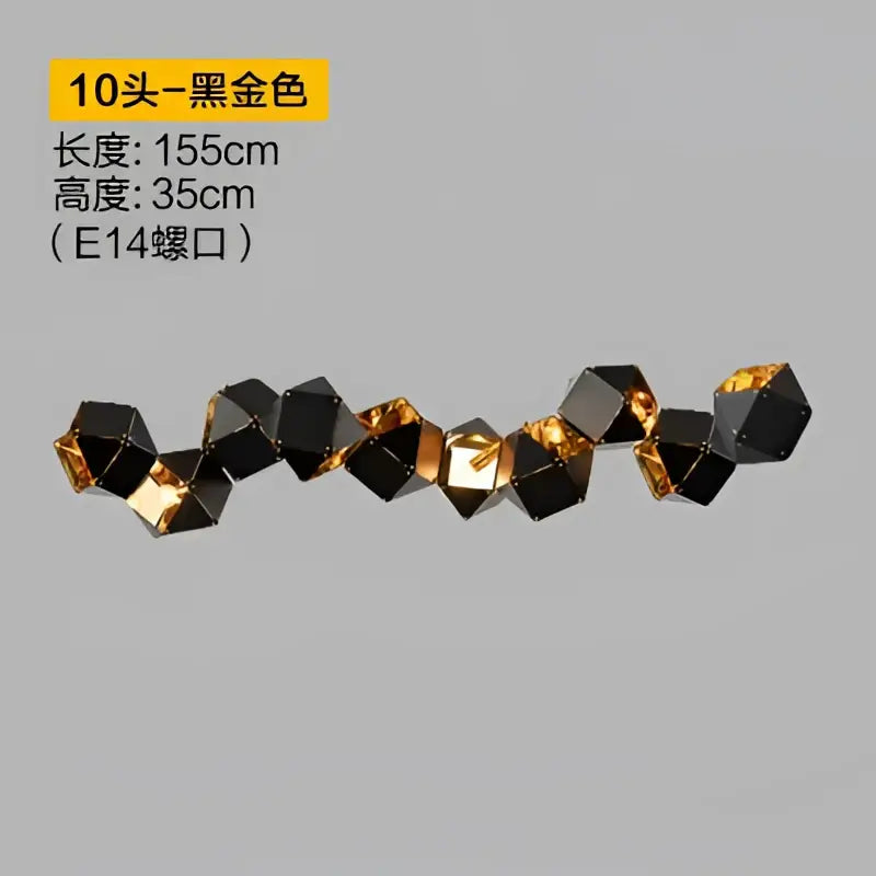 Black Geometric DNA Chandelier