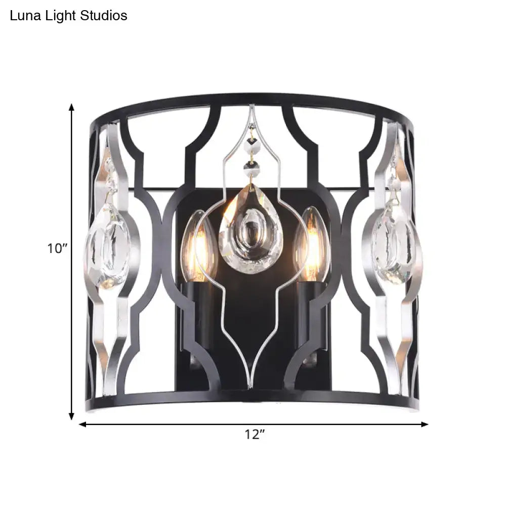 Black Crystal Droplet Wall Sconce
