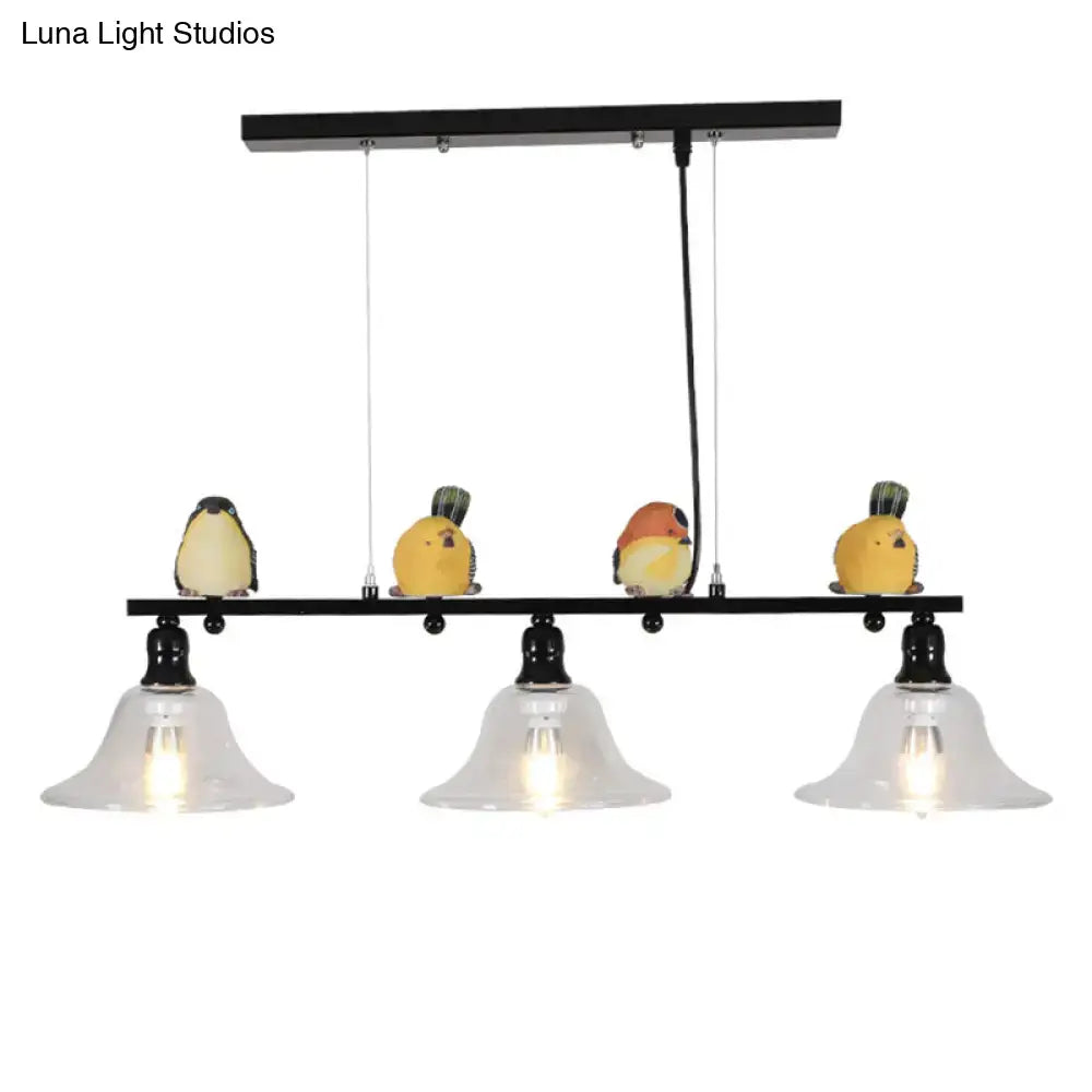 Black Metal Bird Pendant Light