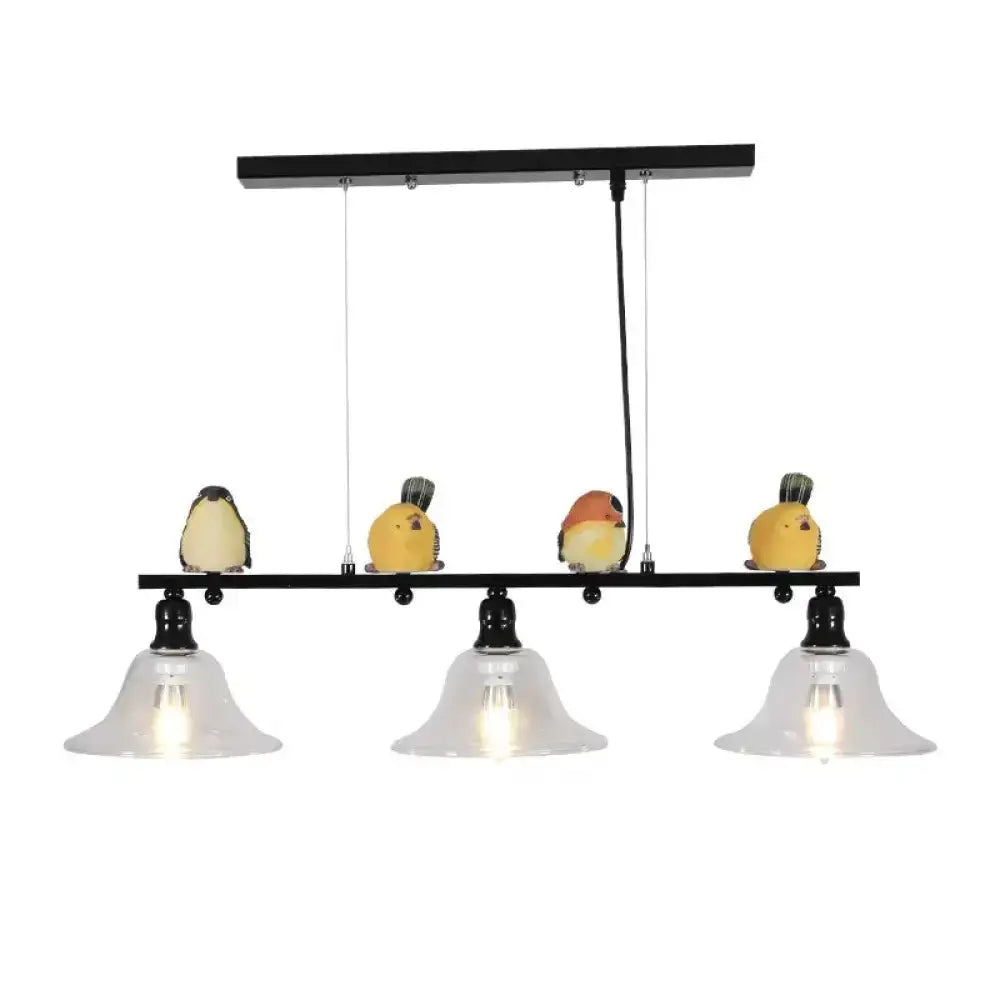 Black Metal Bird Pendant Light