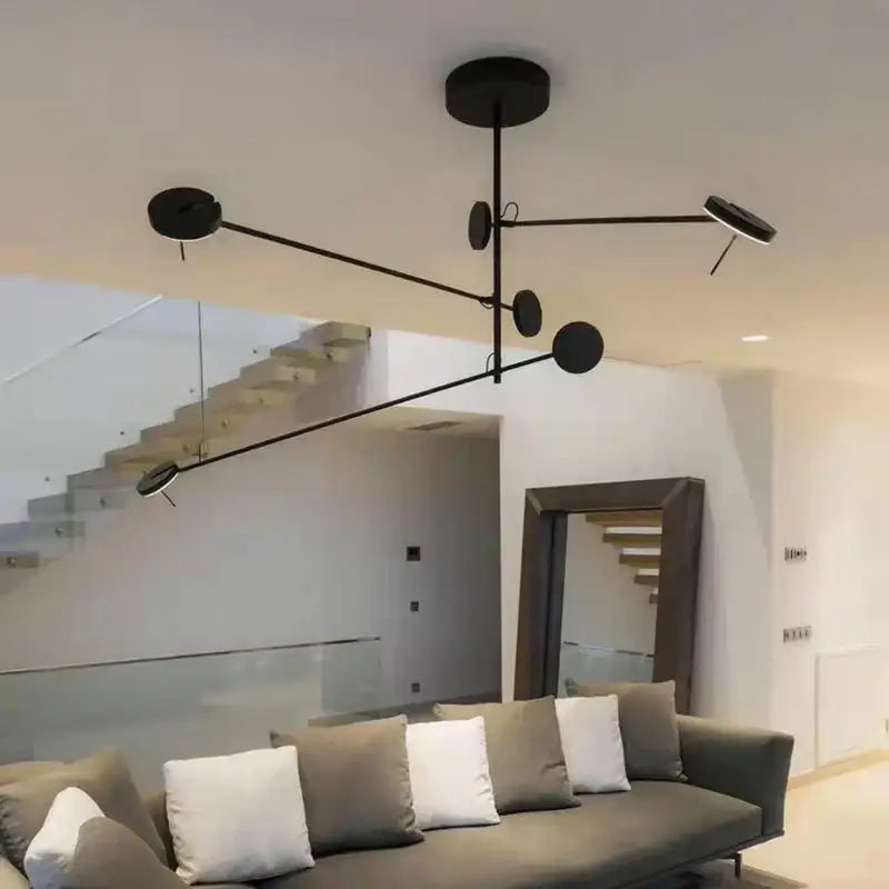 Black Metal LED Chandelier Artistic Style