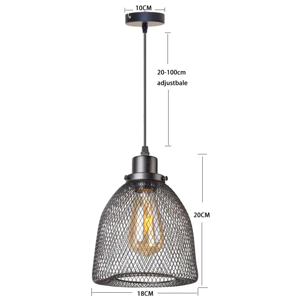 Black Metal Mesh Chandelier
