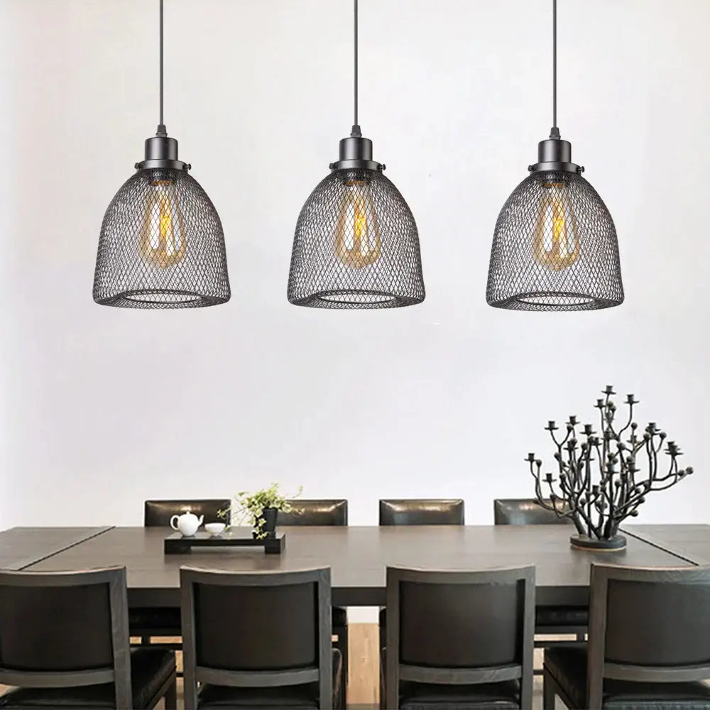 Black Metal Mesh Chandelier