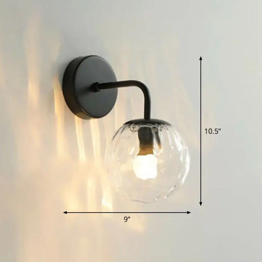 Black Metal Rippled Sconce