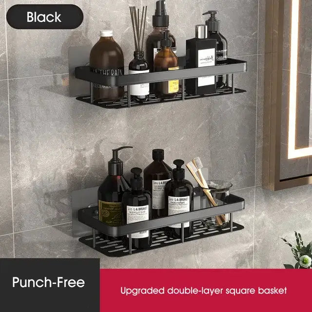 Black Metal Corner Shelves