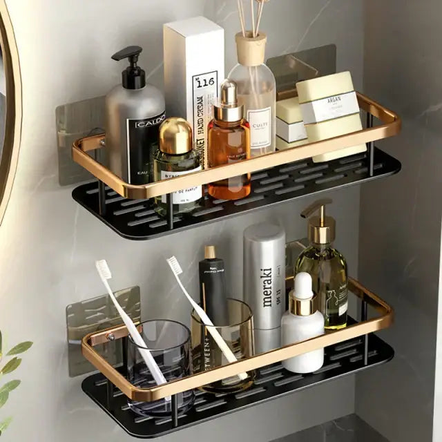 Black Metal Corner Shelves