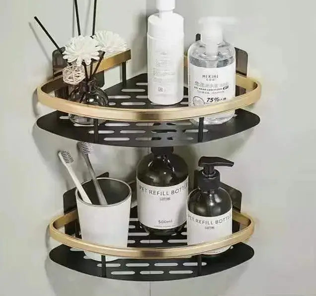 Black Metal Corner Shelves