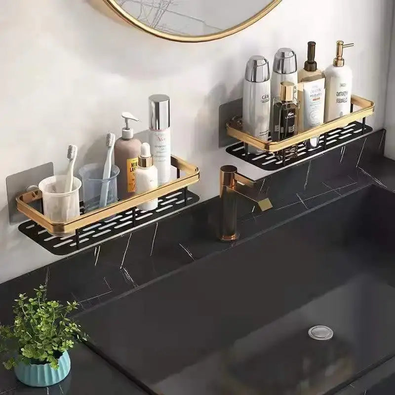 Black Metal Corner Shelves