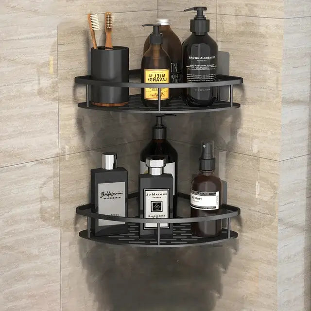 Black Metal Corner Shelves