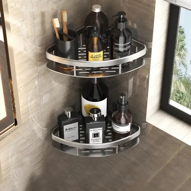 Black Metal Corner Shelves