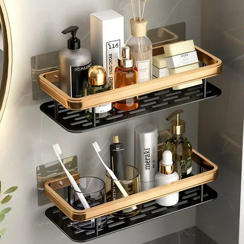 Black Metal Corner Shelves