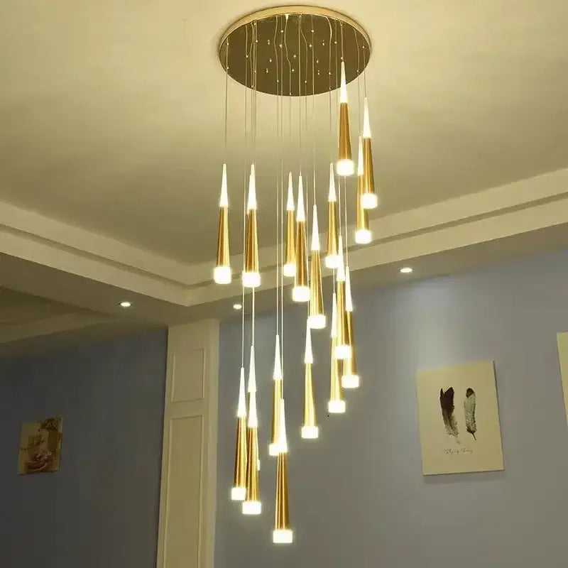 Black Crystal Staircase Chandelier