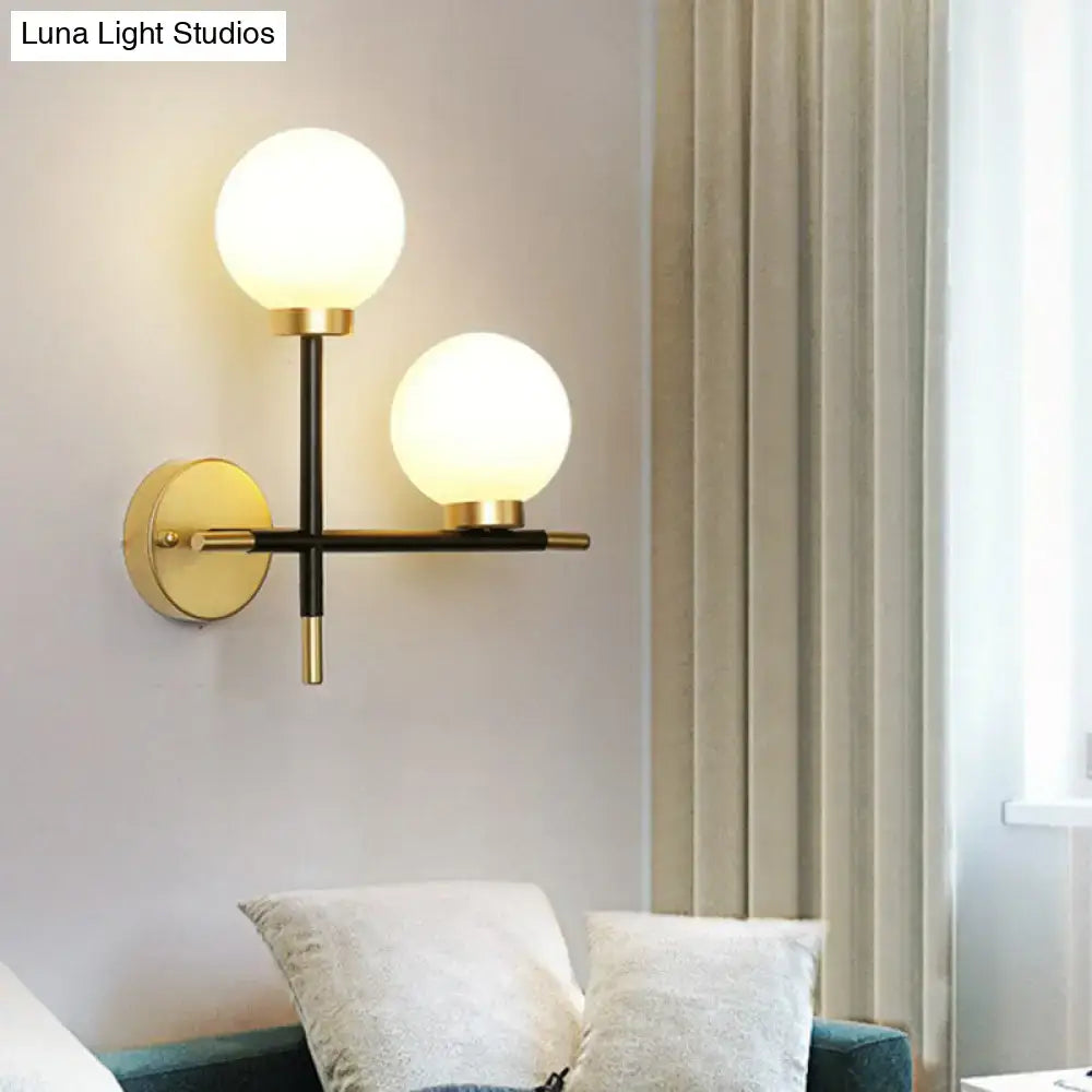 Black Milk Glass Sconce