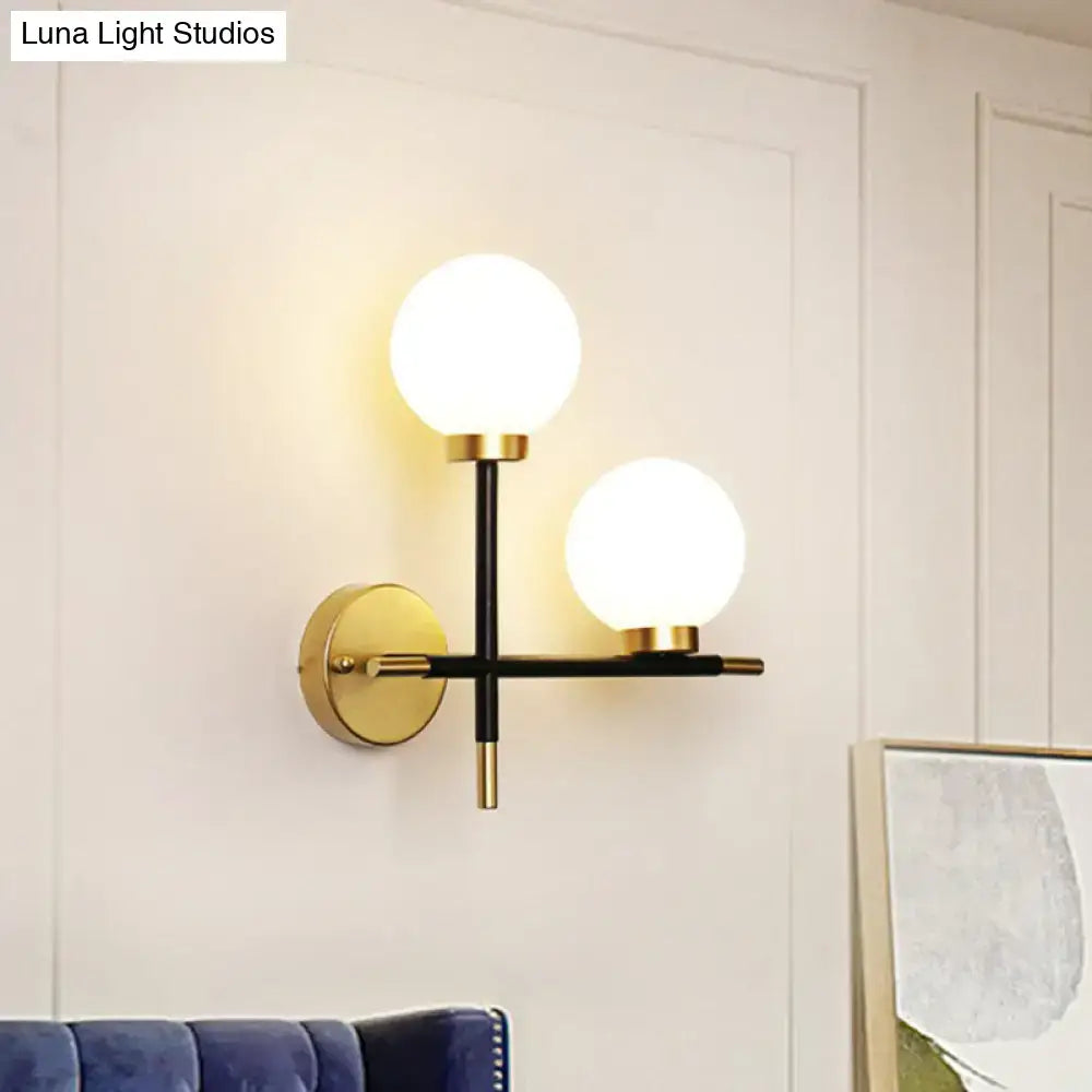 Black Milk Glass Sconce