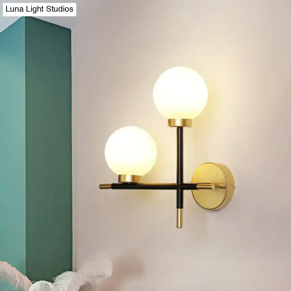Black Milk Glass Sconce