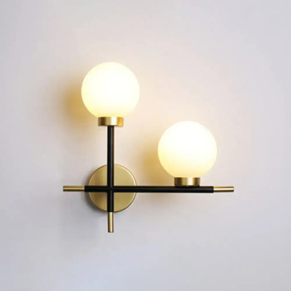 Black Milk Glass Sconce