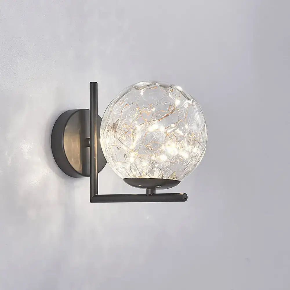 Black Globe Wall Sconce