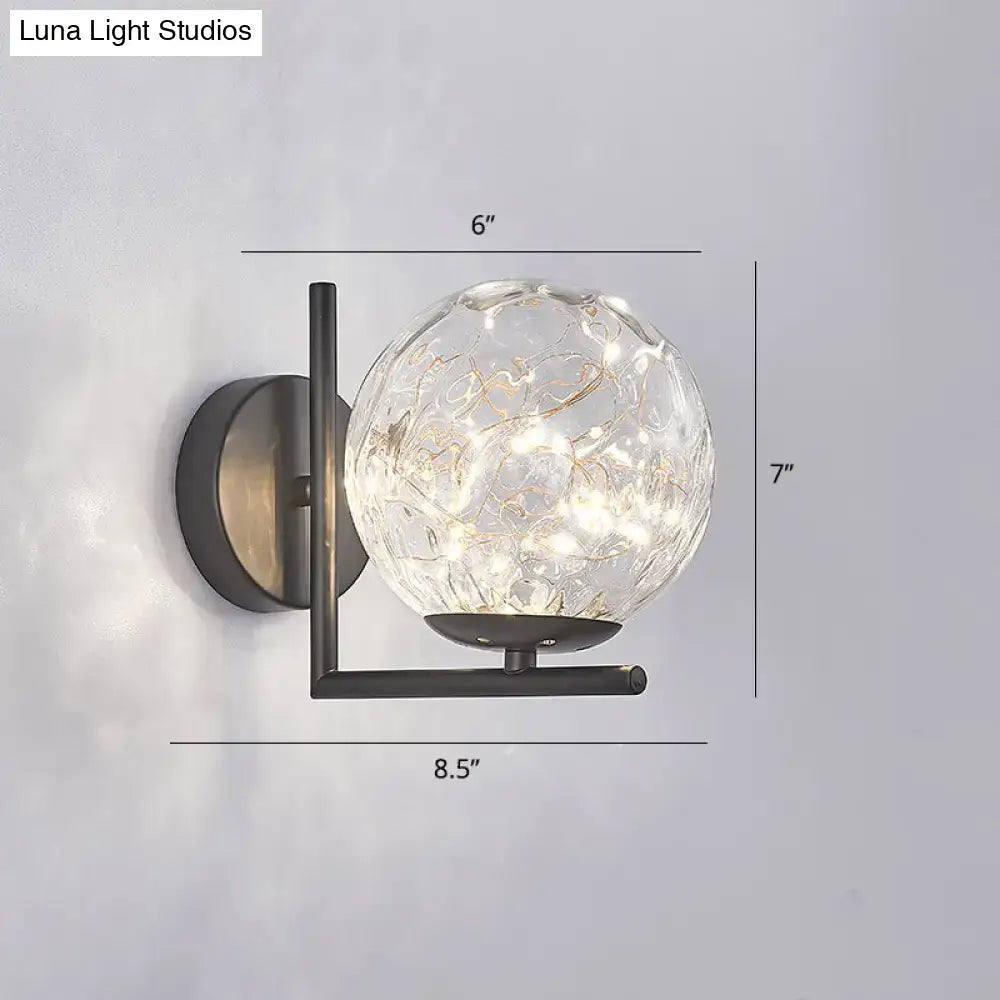 Black Globe Wall Sconce