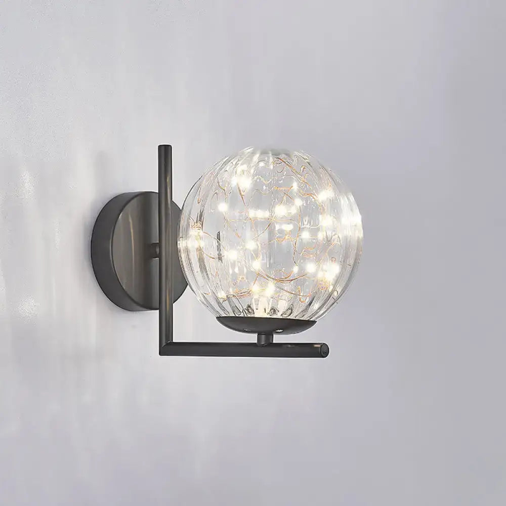 Black Globe Wall Sconce