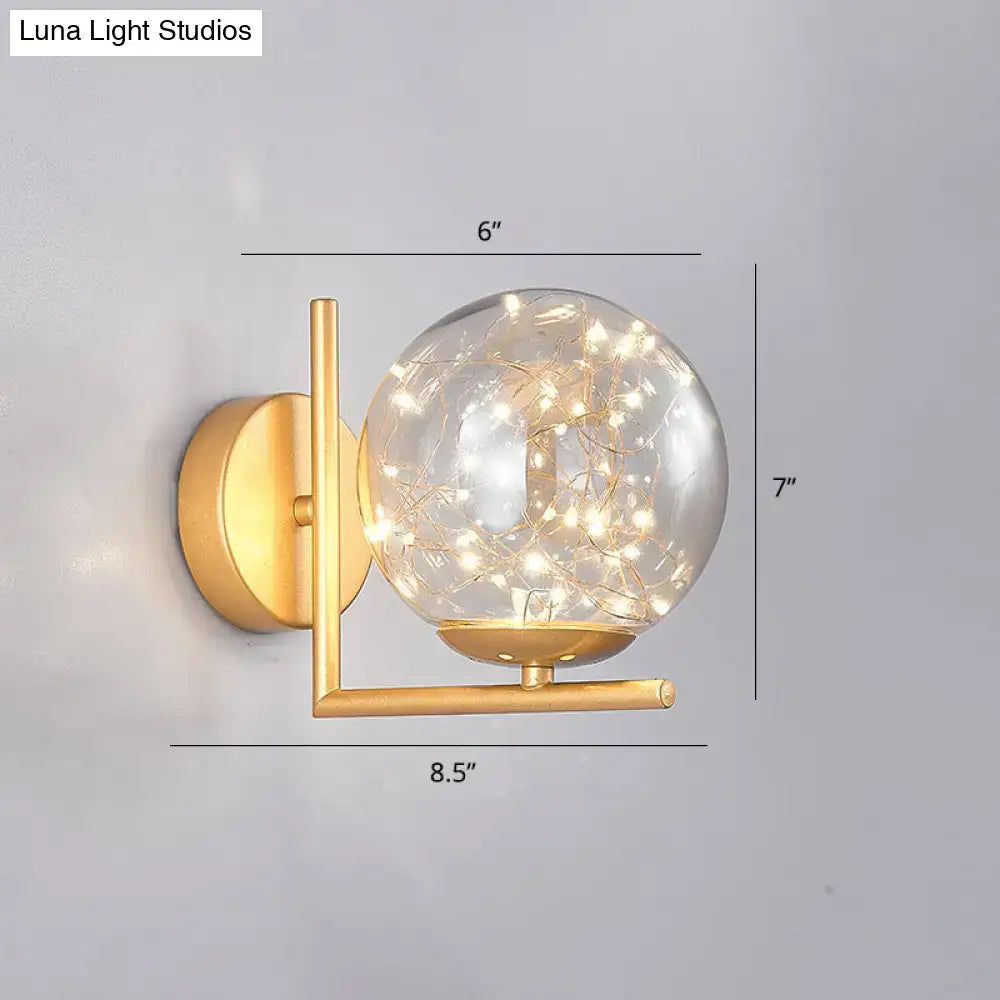 Black Globe Wall Sconce
