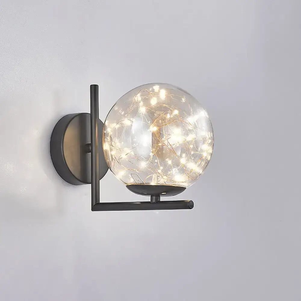 Black Globe Wall Sconce