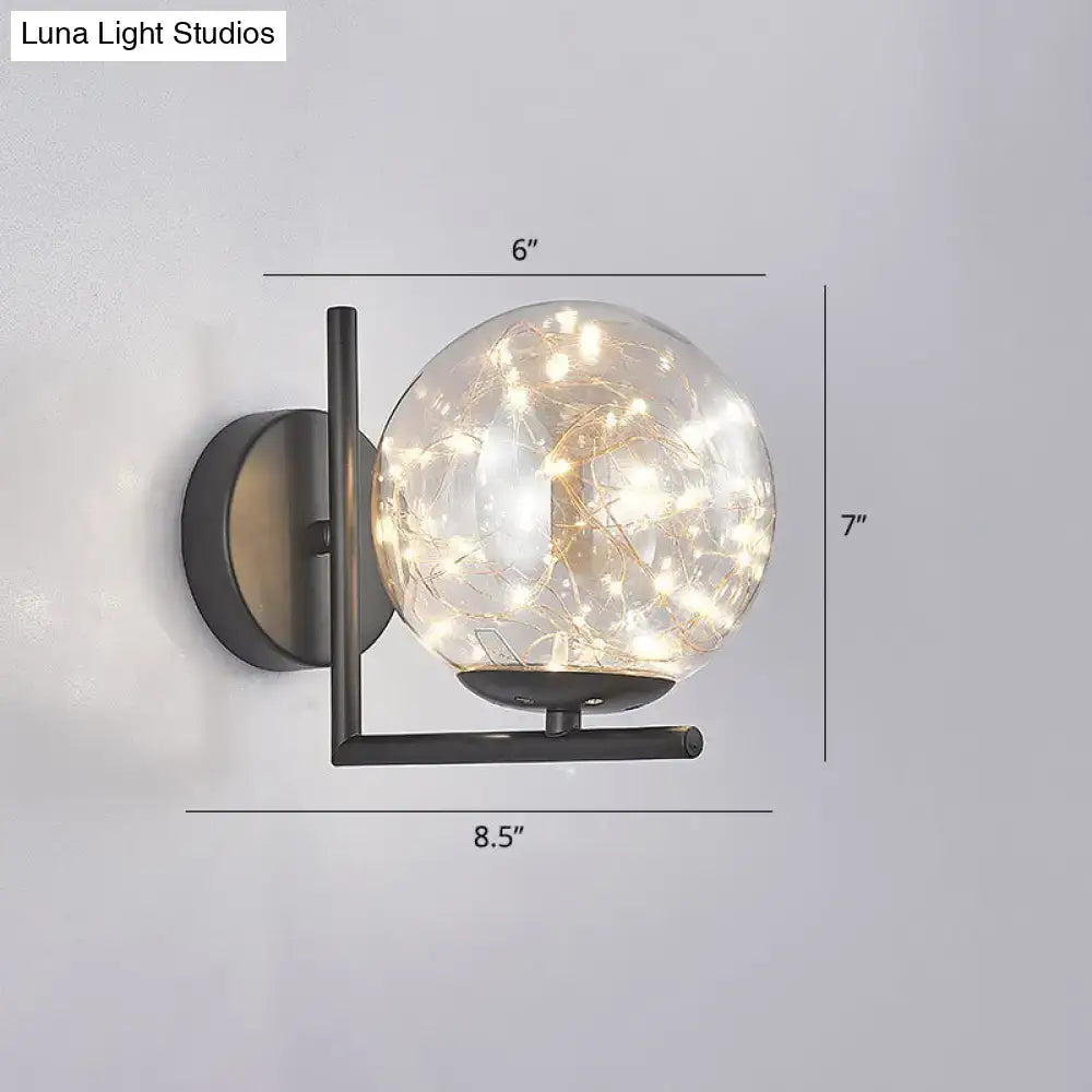 Black Globe Wall Sconce