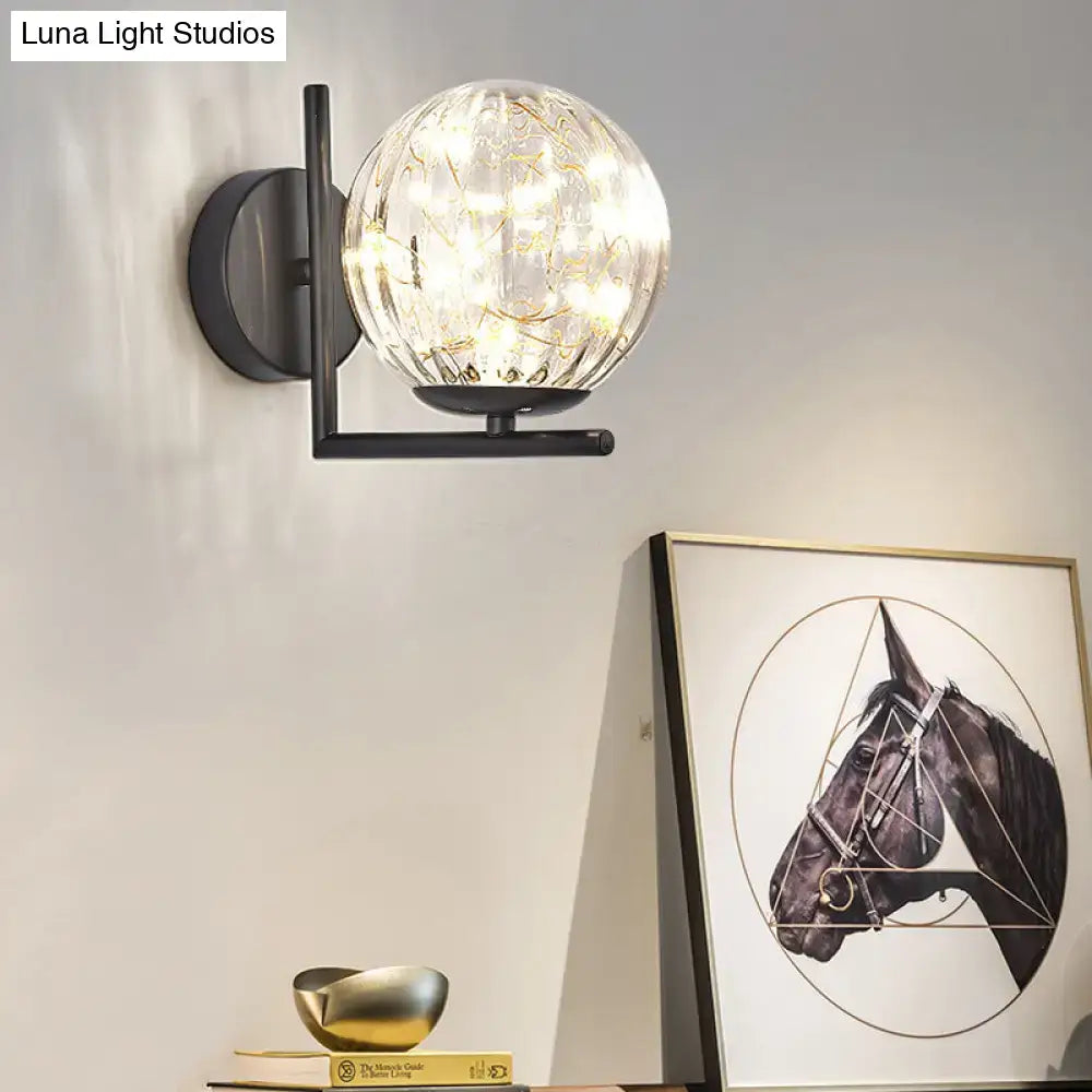 Black Globe Wall Sconce