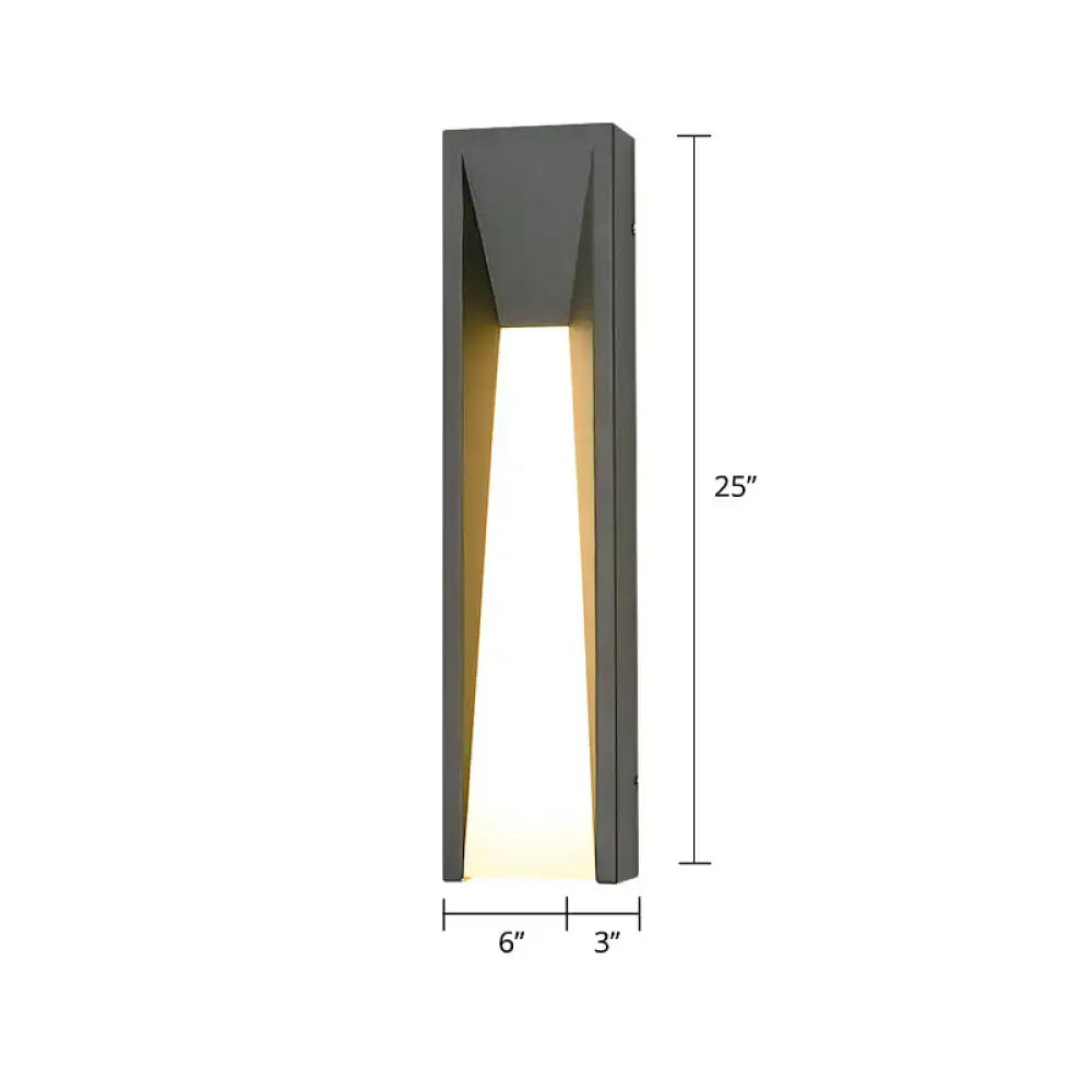 Black Industrial Courtyard 25-Inch Sconce