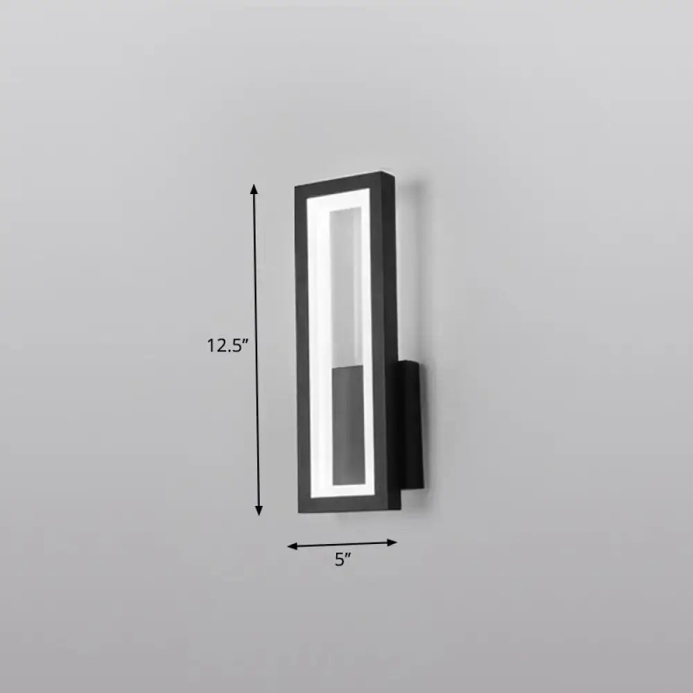 Black Rectangular LED Sconce