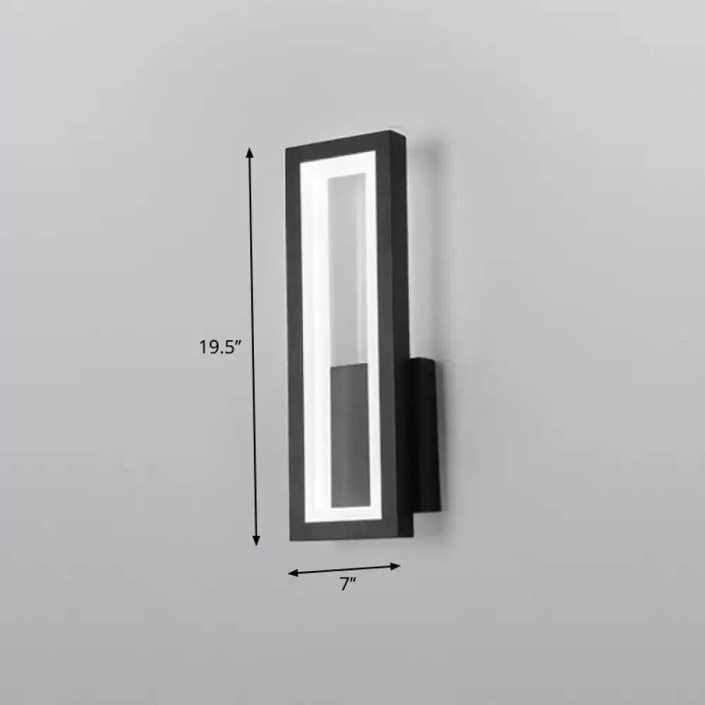 Black Rectangular LED Sconce