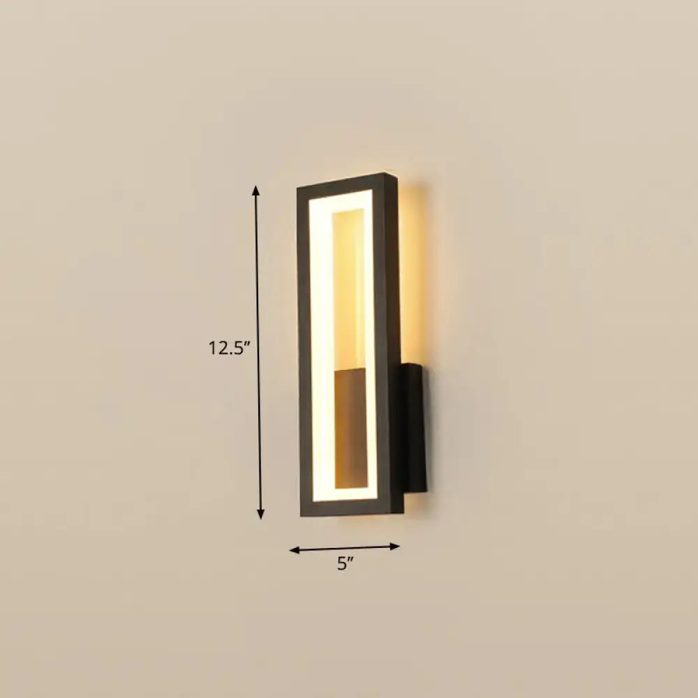 Black Rectangular LED Sconce
