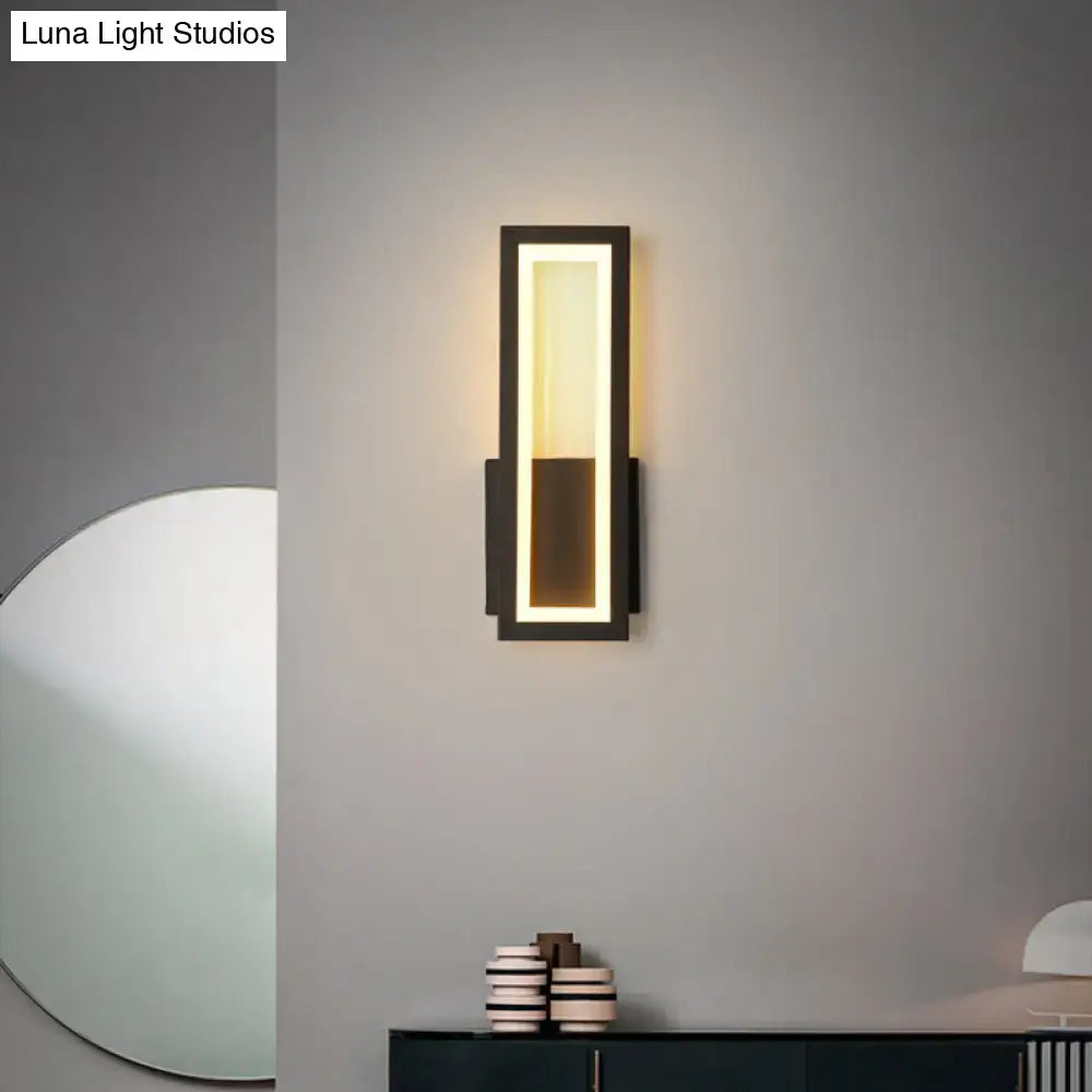 Black Rectangular LED Sconce