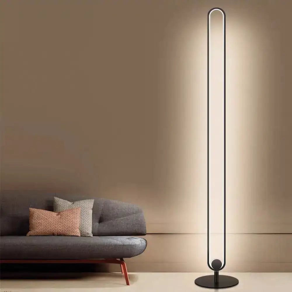 Black Oval Floor Lamp